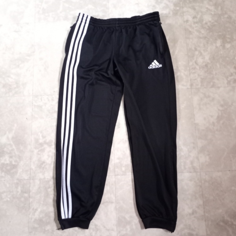 ADIDAS Ankle zip track pants black and white size large with zip pockets